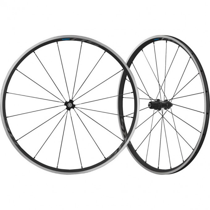Комплект колес SHIMANO RS300, 28&quot;, переднее и заднее, для 10-11 скоростей, клинчерное, OLD 100/130мм, с обходной лентой, черный EWHRS300FRCB