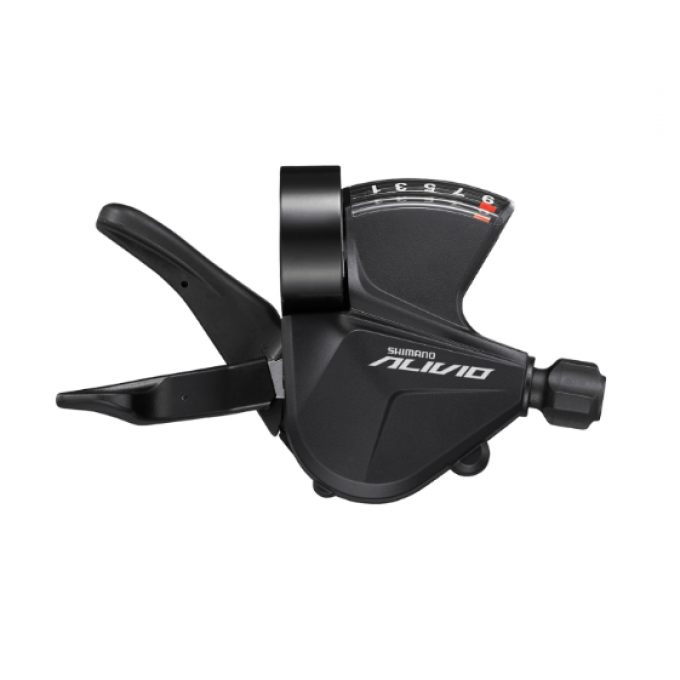 Шифтер SHIMANO ALIVIO M3100-R, правый, 9 скоростей, на хомут, c индикатором, трос 2050мм ESLM3100RA