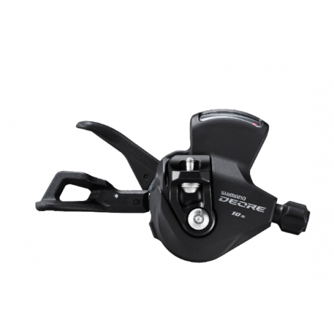 Шифтер SHIMANO DEORE, M4100-R, правый, 10 скоростей, крепление I-Spec EV, с индикатором, трос 2050мм с SP41 1880мм ISLM4100IRAP