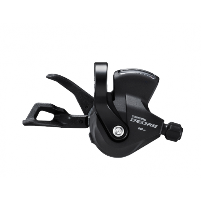 Шифтер SHIMANO DEORE, M4100-R, правый, 10 скоростей, на хомут, с индикатором, трос 2050мм с SP41 1880мм ISLM4100RAP