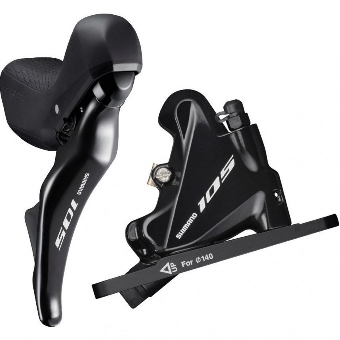 Шифтер/Тормозная ручка SHIMANO 105, ST-R7025 левый,BR-R7070, 2 скорости, J-KIT, под дисковый тормоз 140 мм, полимерный IR7025DLF4SC100A