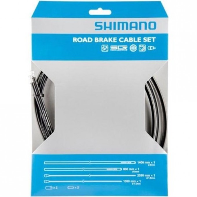 Трос+оплетка тормоза SHIMANO Road, оплетка 800мм/1400мм, тросы 1000мм/2050мм PTFE Y80098011 Трос+оплетка тормоза SHIMANO Road, оплетка 800мм/1400мм, тросы 1000мм/2050мм PTFE Y80098011