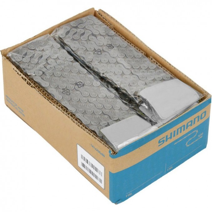 Цепь SHIMANO HG601, 11 скоростей, 116 звеньев, ампульный пин (20шт), road/mtb/e-bike совместим ICNHG60111116S Цепь SHIMANO HG601, 11 скоростей, 116 звеньев, ампульный пин (20шт), road/mtb/e-bike совместим ICNHG60111116S