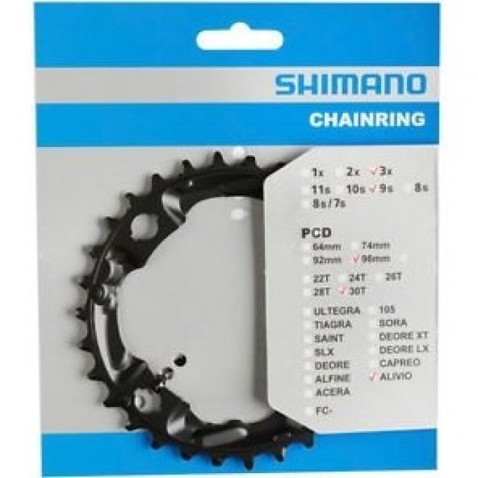 Звезда передняя SHIMANO Y-PART, для FC-M4000/M3000, 30T-AN, черный Y1PL98040 Звезда передняя SHIMANO Y-PART, для FC-M4000/M3000, 30T-AN, черный Y1PL98040